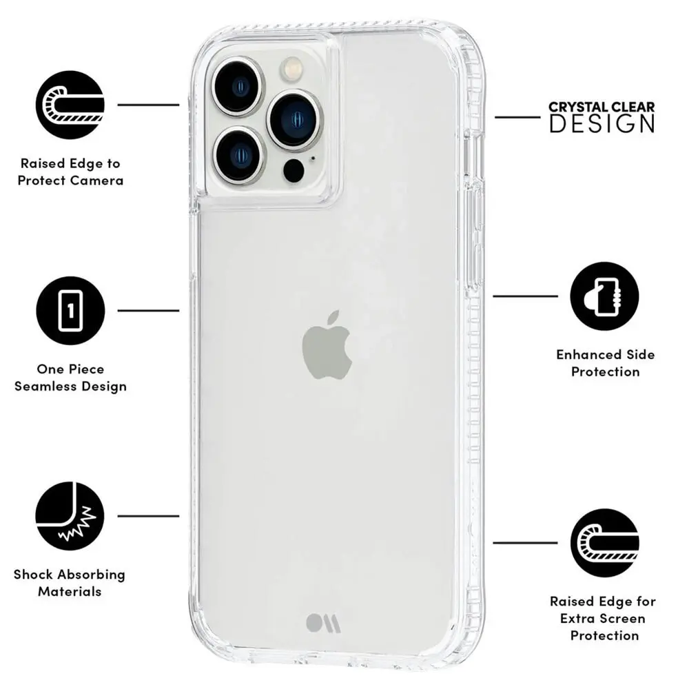 Case-Mate Tough Clear Plus Case Antimicrobial Cover for Apple iPhone 13 Pro Max