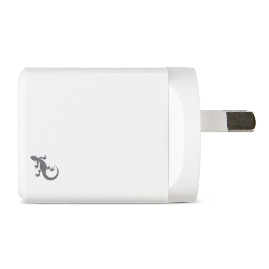 Gecko 20W PD Dual Port USB-C & USB-A Wall Charger 240V Smart/Fast Charging White