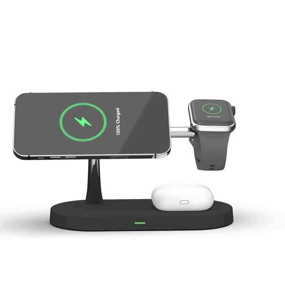 Rewyre 5in1 Magnetic Fast Wireless Charger f/ iPhone 13/Air Pods/Smart Watch BLK