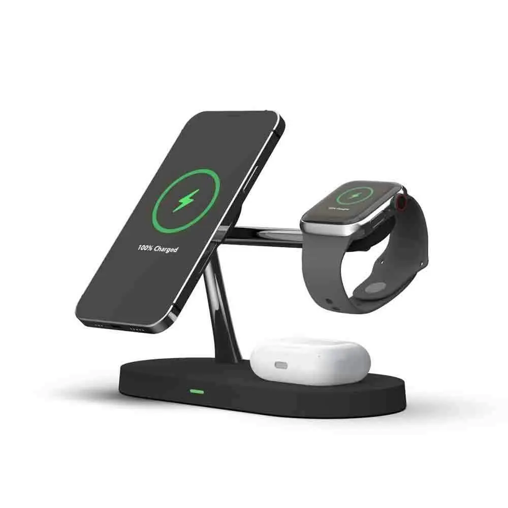 Rewyre 5in1 Magnetic Fast Wireless Charger f/ iPhone 13/Air Pods/Smart Watch BLK