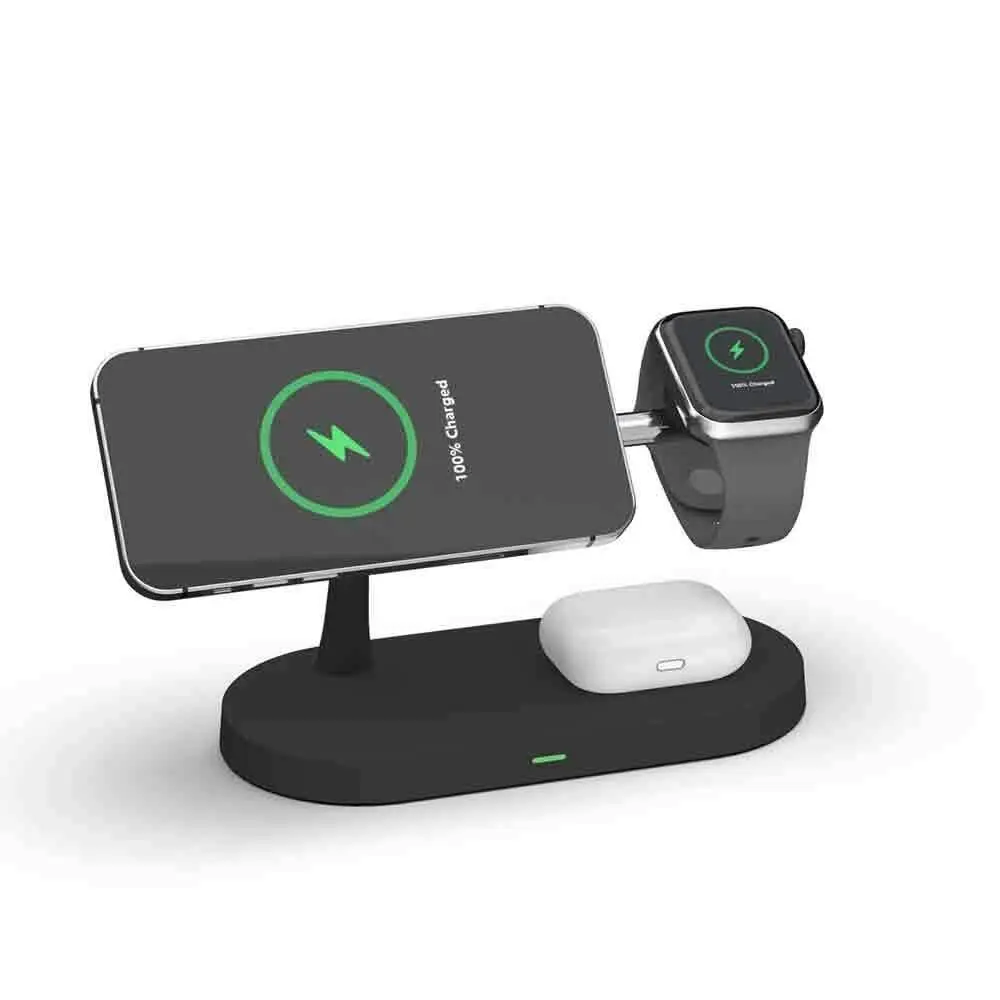 Rewyre 5in1 Magnetic Fast Wireless Charger f/ iPhone 13/Air Pods/Smart Watch BLK