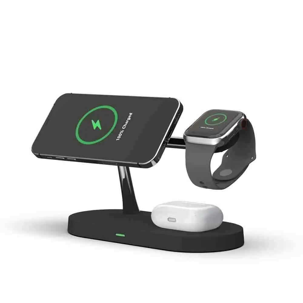 Rewyre 5in1 Magnetic Fast Wireless Charger f/ iPhone 13/Air Pods/Smart Watch BLK