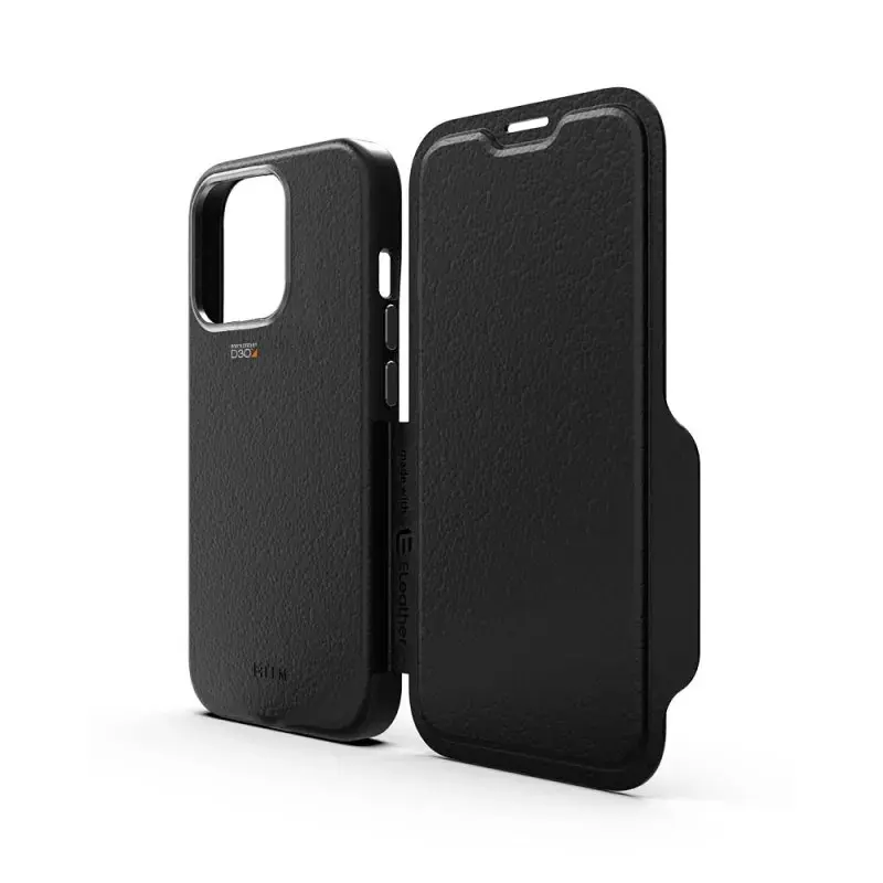 EFM Monaco D3O 5G Armour Leather Wallet Case Protection for iPhone 13 Pro Black