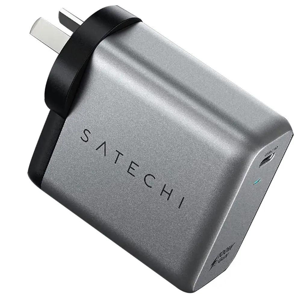 Satechi 100W USB-C GaN AU/NZ Wall Charger Adapter For MacBook/iPhone Space Grey