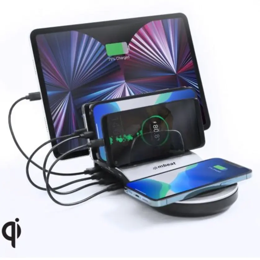 mBeat Gorilla Power Multi-Device/Phone Qi Wireless/USB-C/USB-A Charging Dock