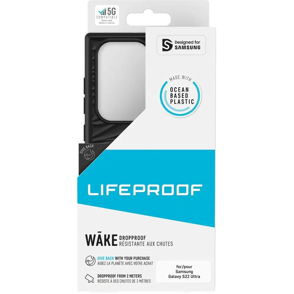 LifeProof Wake Phone Case Drop Proof Cover For Samsung Galaxy S22 Ultra Black