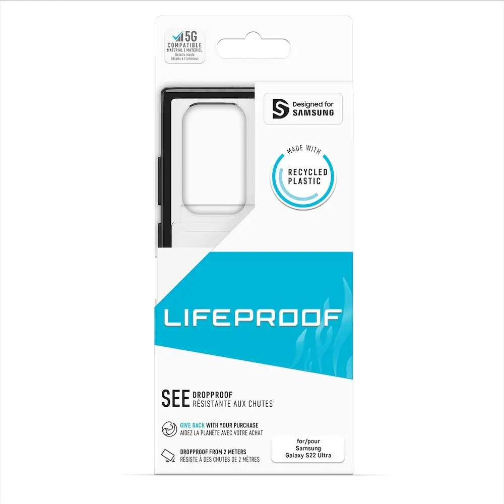 LifeProof See Case Drop Proof Cover For Samsung Galaxy S22 Ultra Black Crystal