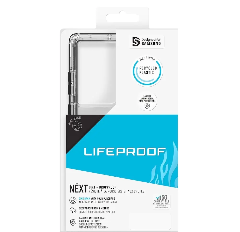 LifeProof Next Clear Case Slim Cover For Samsung Galaxy S22 Ultra Black Crystal