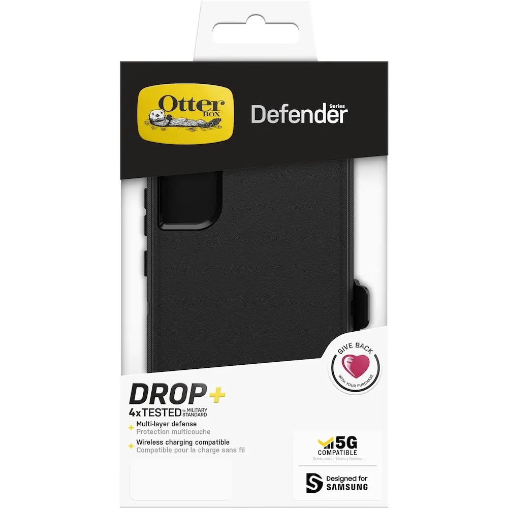 Otterbox Defender Antimicrobial Case Cover w/Holster For Samsung Galaxy S22+ BLK