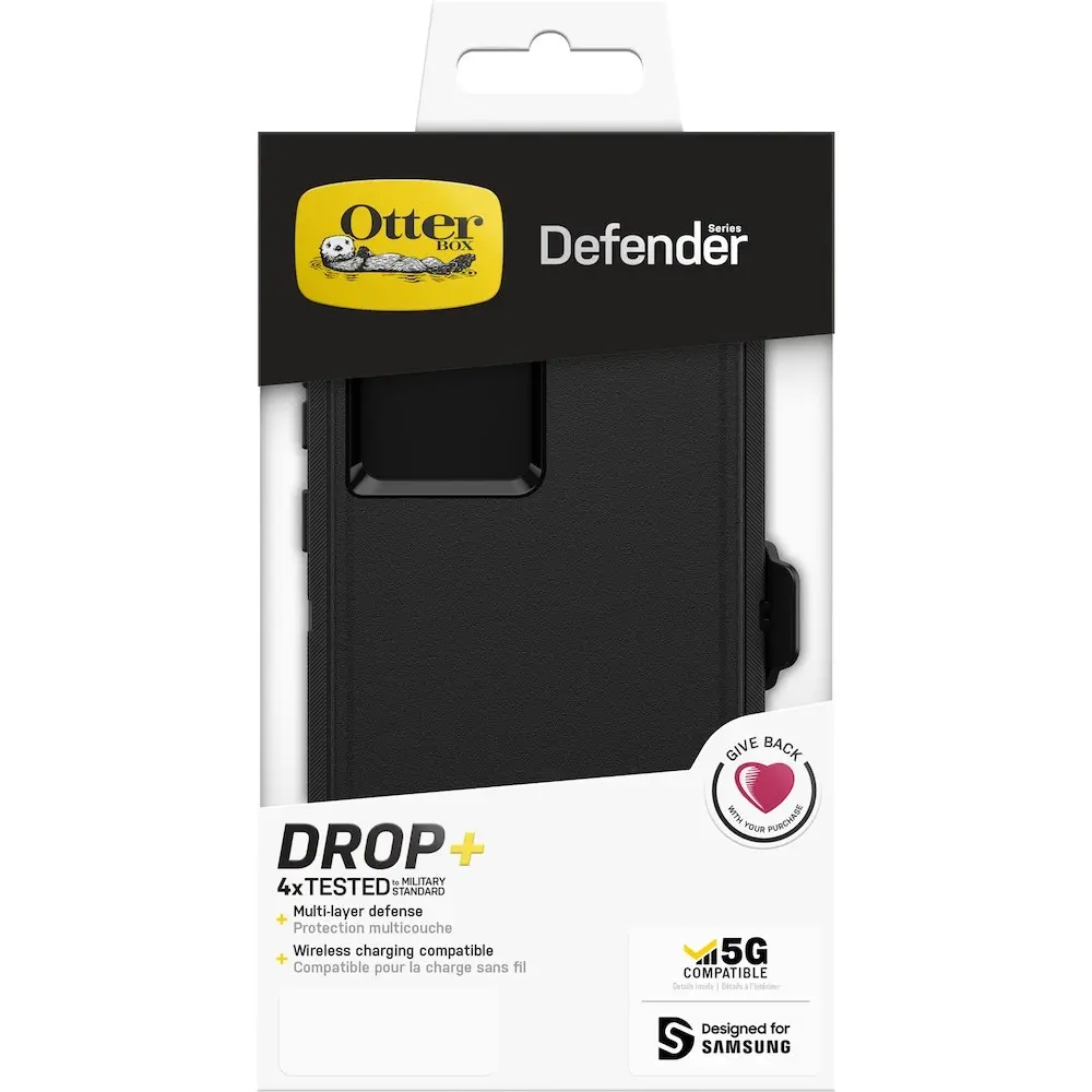 Otterbox Defender Antimicrobial Case Cover For Samsung Galaxy S22 Ultra Black