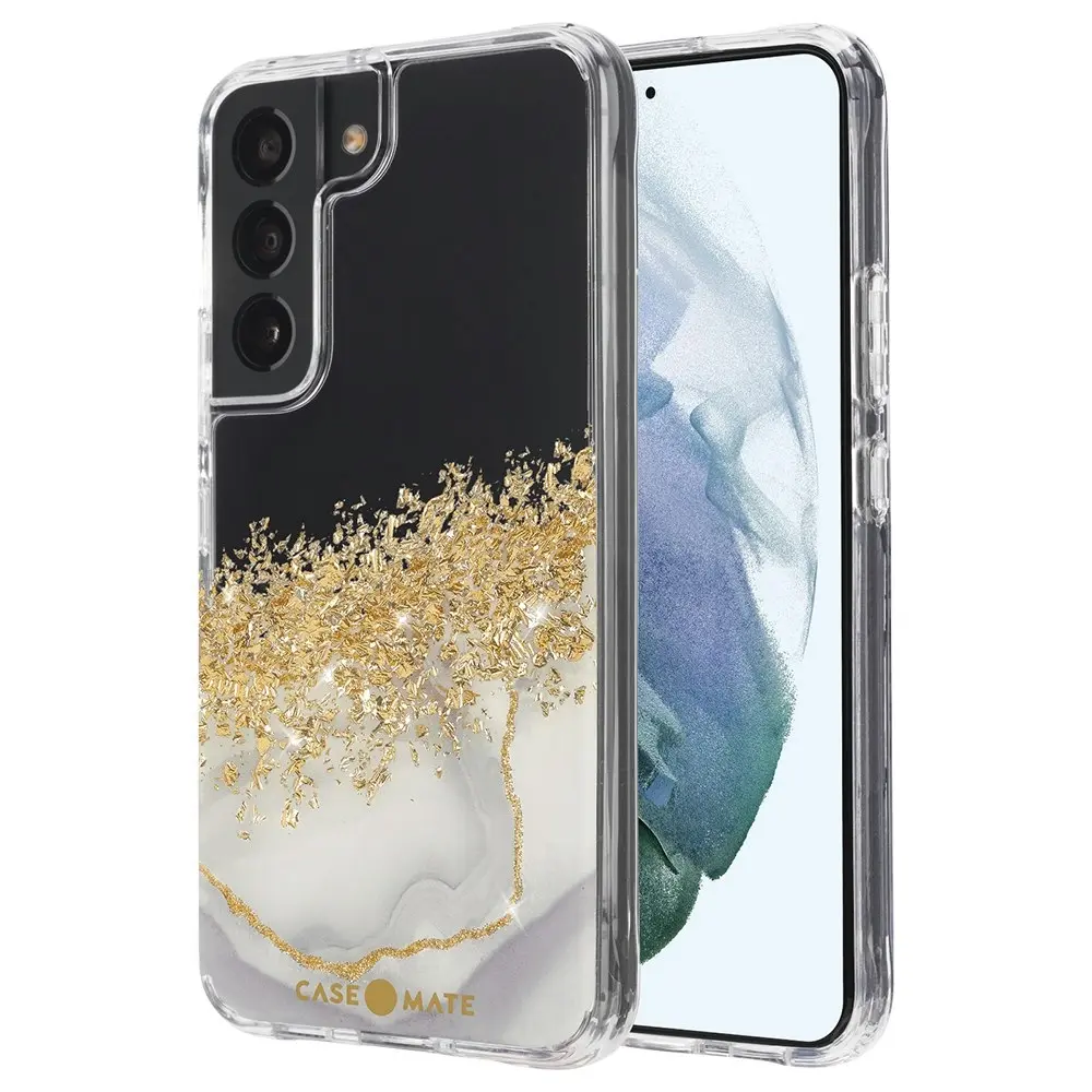 Case-Mate Karat Marble Phone Antimicrobial Case Cover For Samsung Galaxy S22