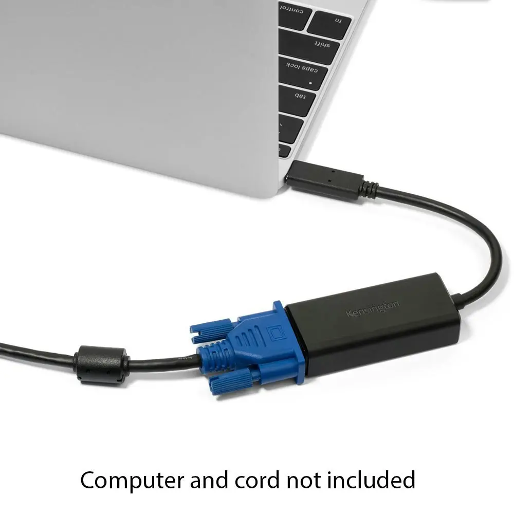 Kensington USB-C to VGA Full HD Video Adapter 1080p Thunderbolt 3 Plug & Play