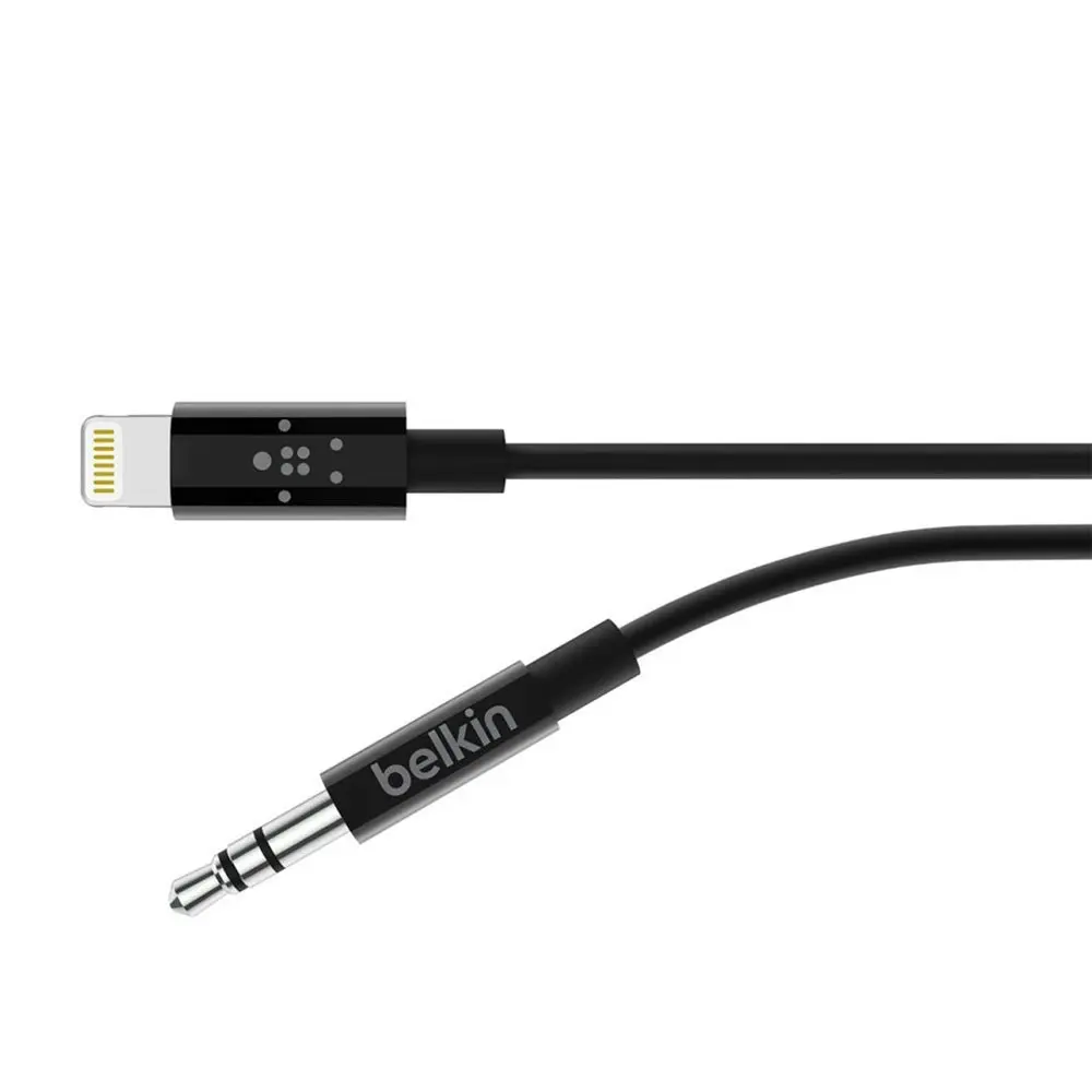 Belkin 90cm Lightning MFI-Certified to 3.5mm AUX Cable Adapter for Apple iPhone