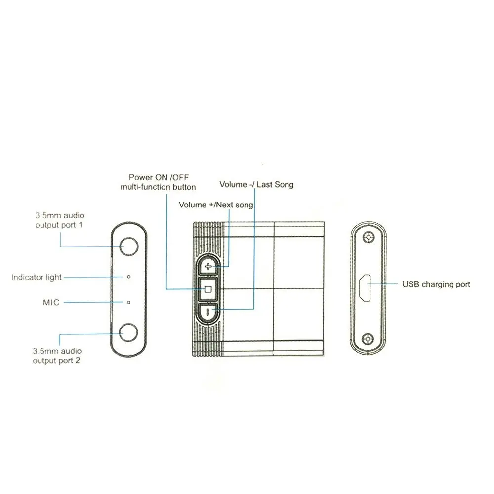 Wireless Bluetooth Dual 3.5mm Aux Audio Receiver Adapter for Speaker Headphones