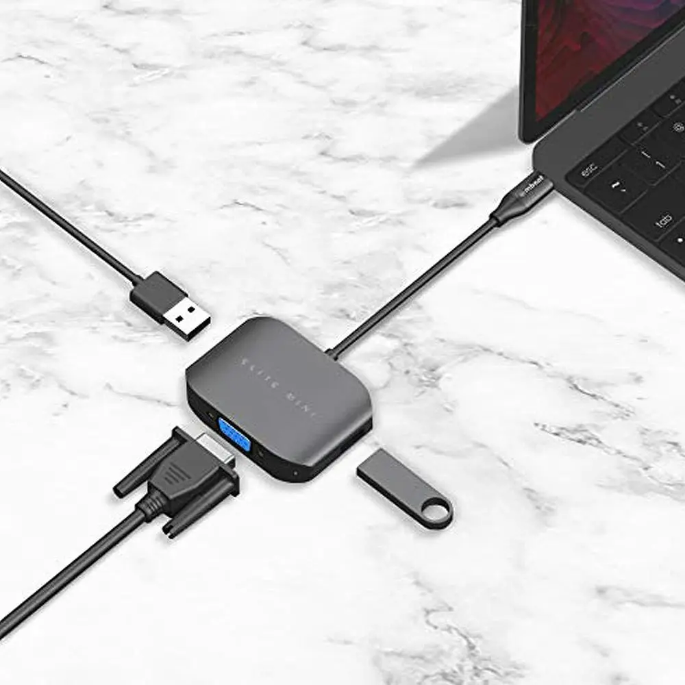 mBeat Elite Mini - USB-C to VGA/USB-A 2.0/USB-A 3.0 Port Adapter Hub/Splitter