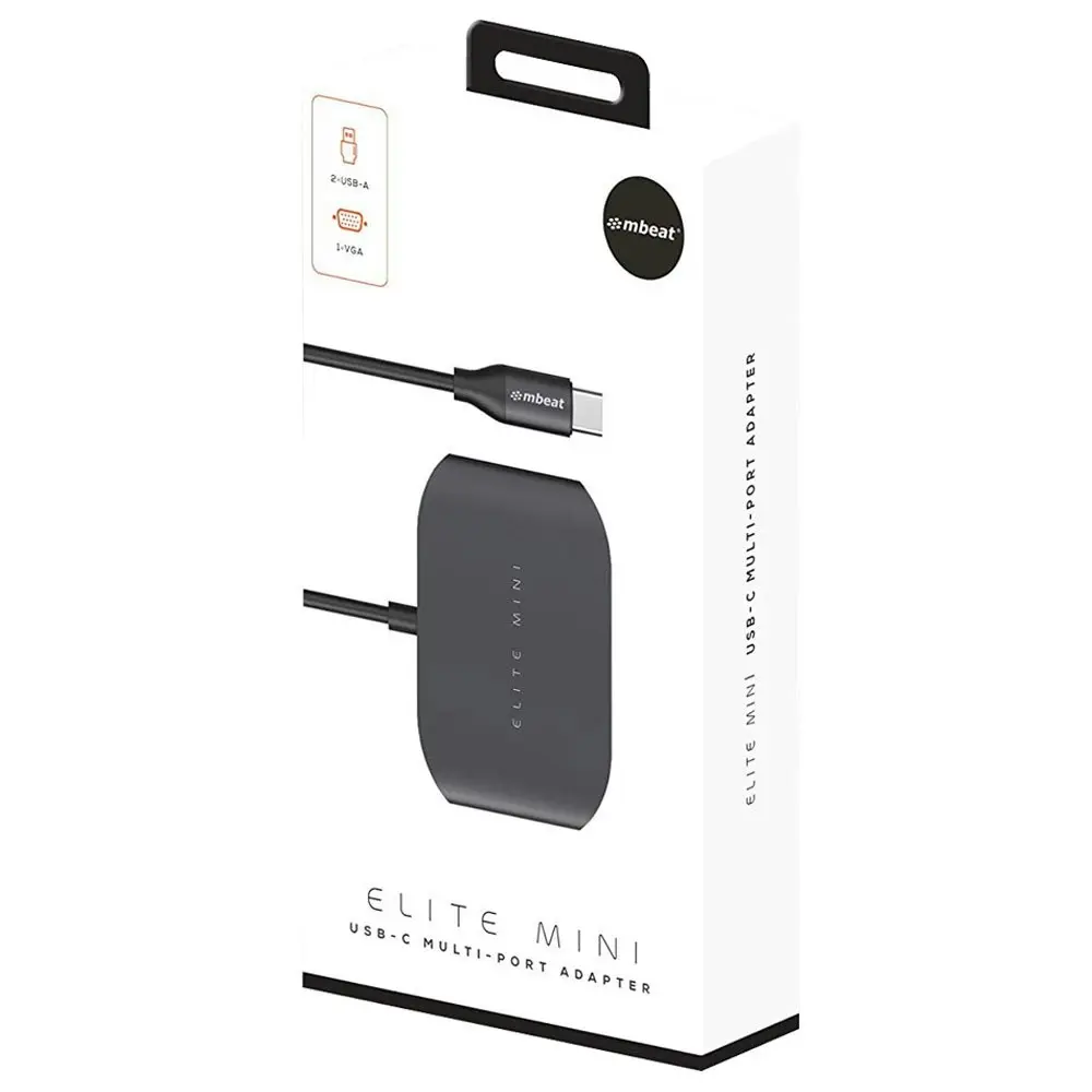 mBeat Elite Mini - USB-C to VGA/USB-A 2.0/USB-A 3.0 Port Adapter Hub/Splitter