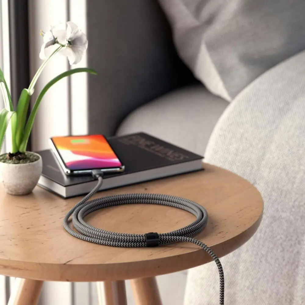 Satechi 1.8m USB-C w/ Lightning MFI-Certified Cable for Apple iPhone Space Grey