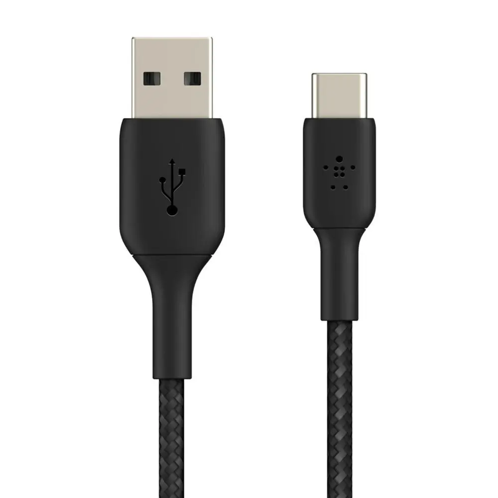 Belkin 15cm USB-A to USB-C Sync Charging Cable Braided for Smartphones Black