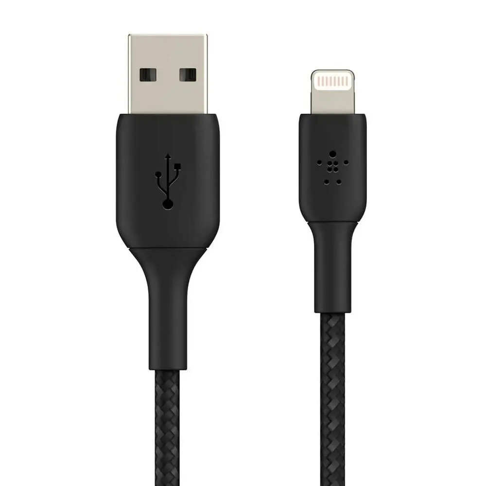 Belkin 1m Braided Lightning MFI-Certified to USB-A Cable for Apple iPhone Black