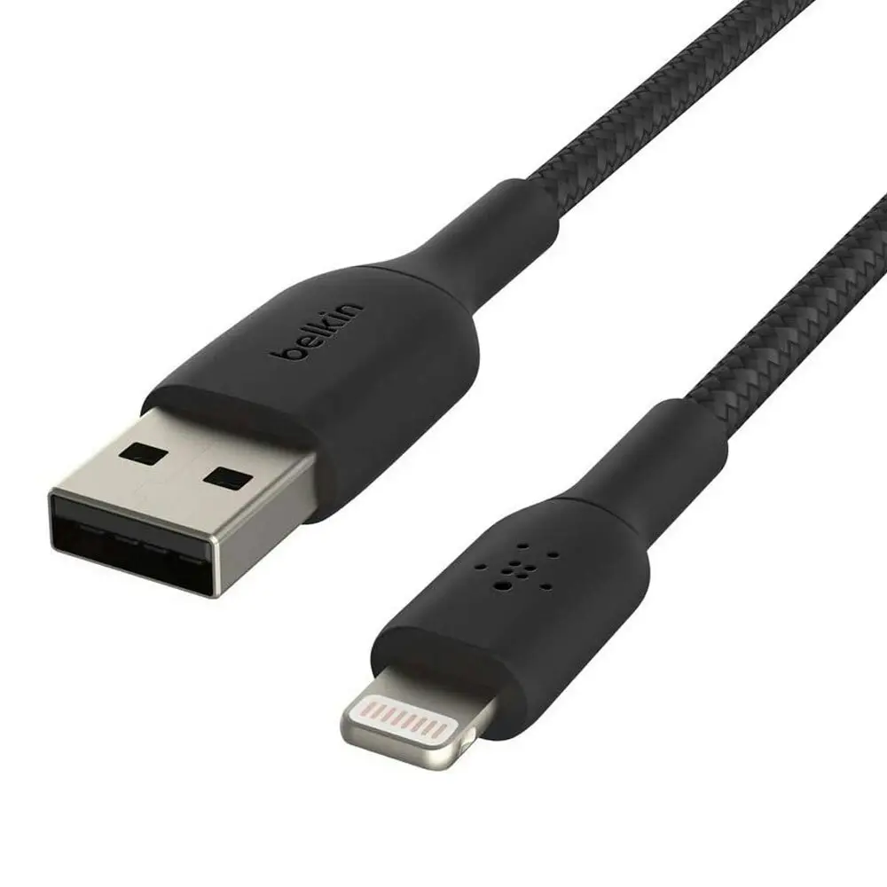 Belkin 1m Braided Lightning MFI-Certified to USB-A Cable for Apple iPhone Black