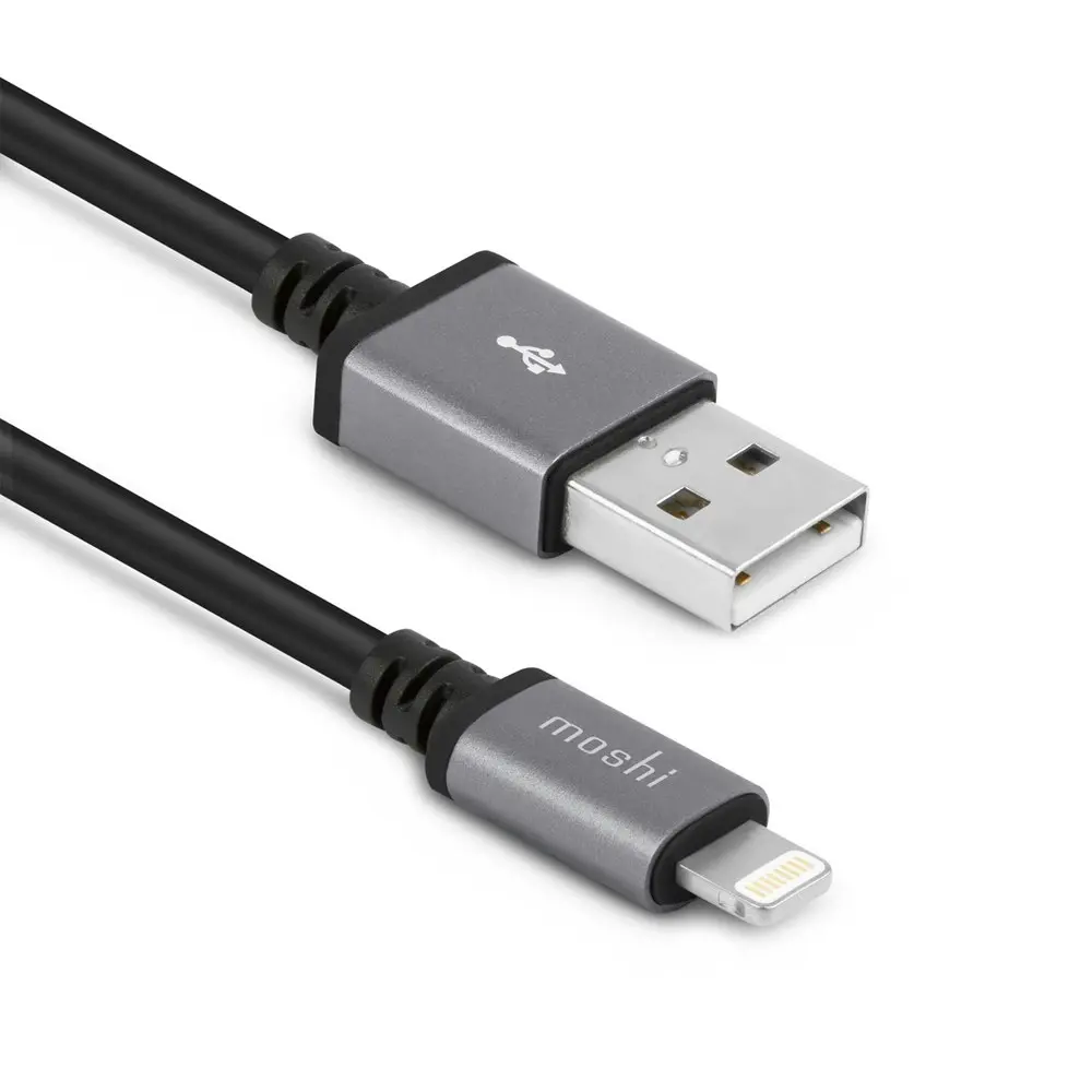 Moshi 3M USB To Lightning MFI-Certified for iPhone Charging Cable for iPhone BLK