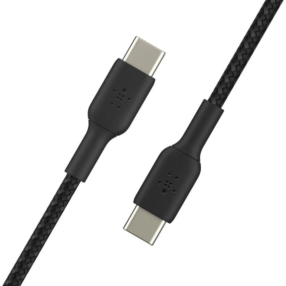 Belkin 1M Braided USB-C to USB-C Data/Charging Cable for Smartphones Black