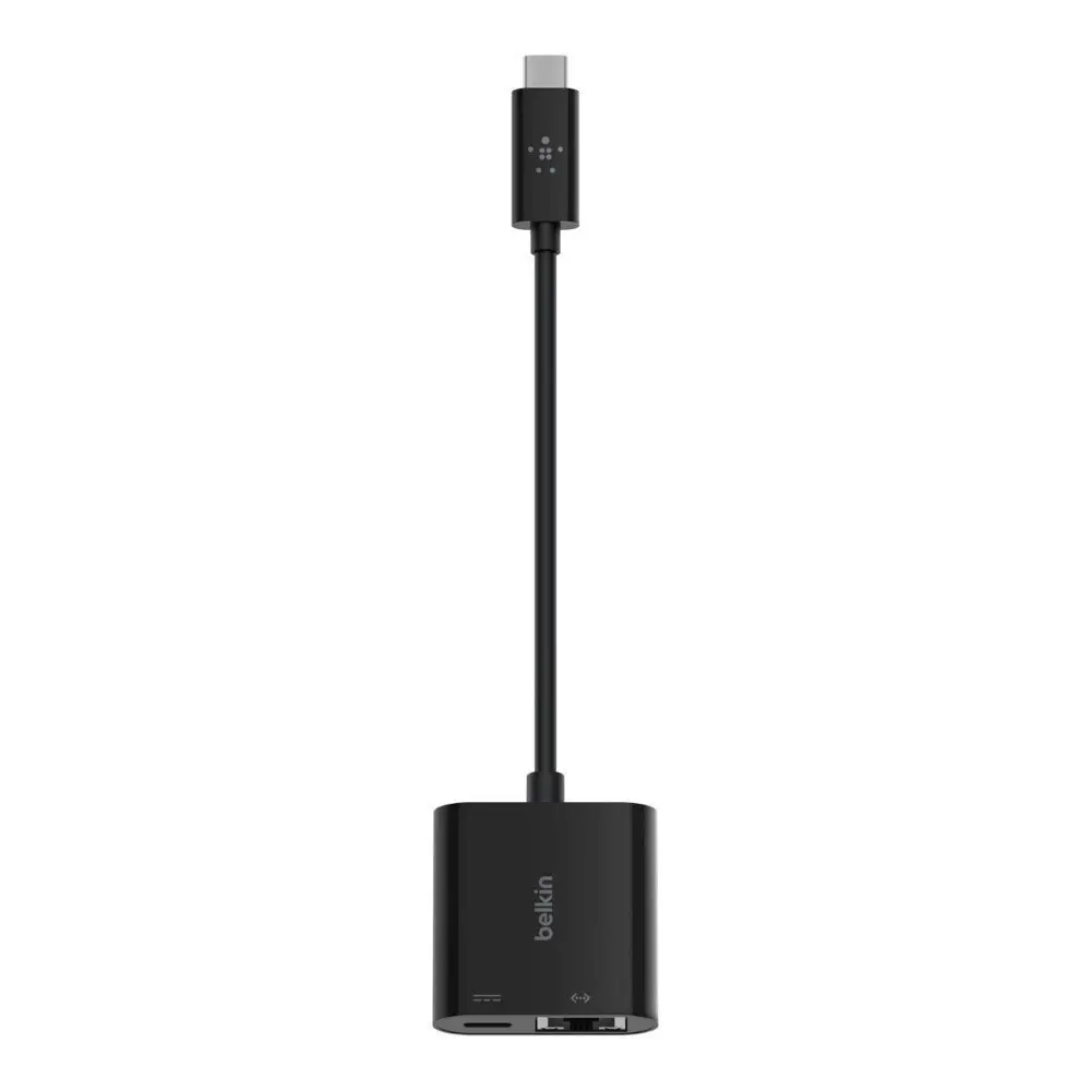 Belkin USB-C to Ethernet & Charge Port/Hub LAN Network Adapter Connector Black