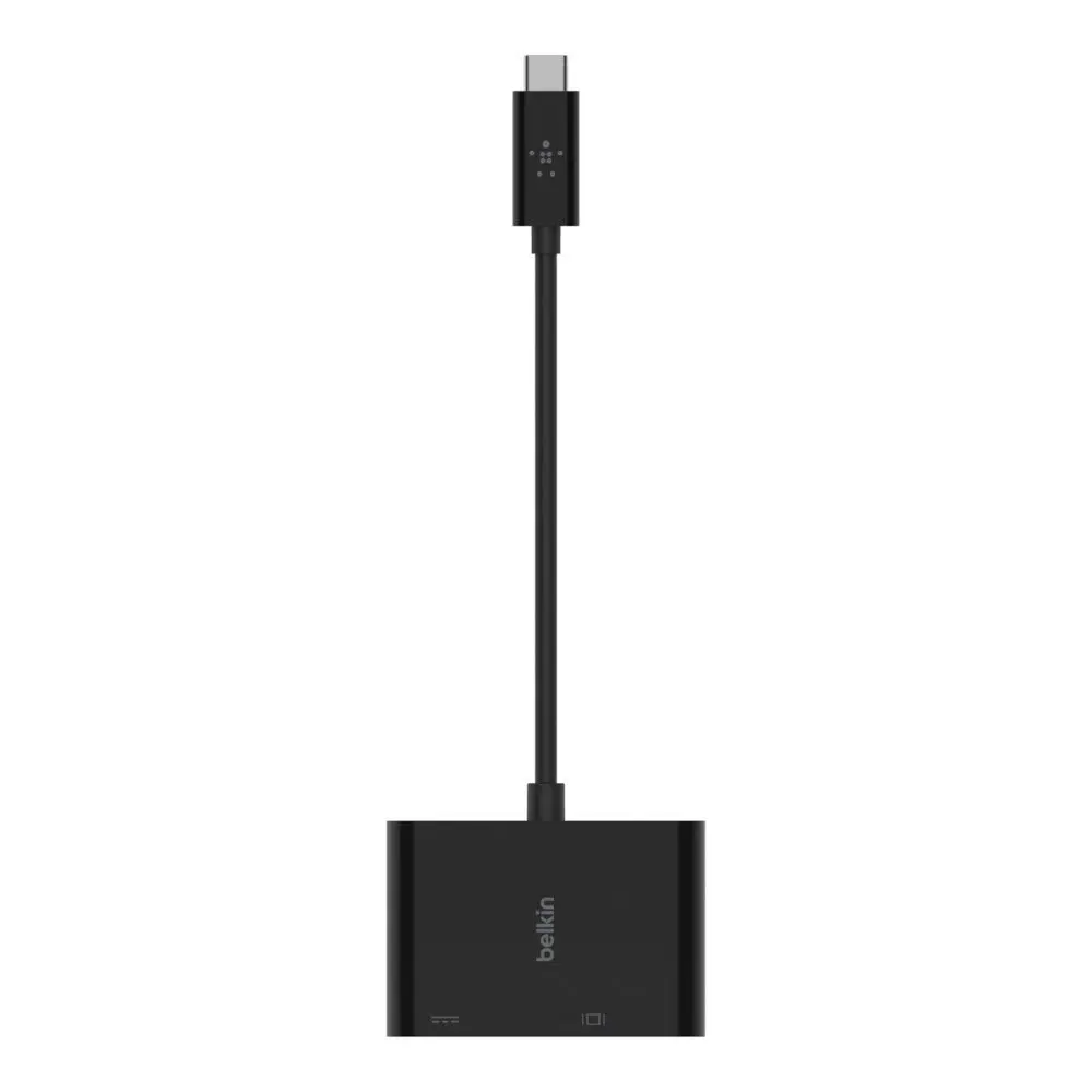 Belkin Universal USB-C to VGA/Charge Adapter Portable Connector Charging Hub BLK