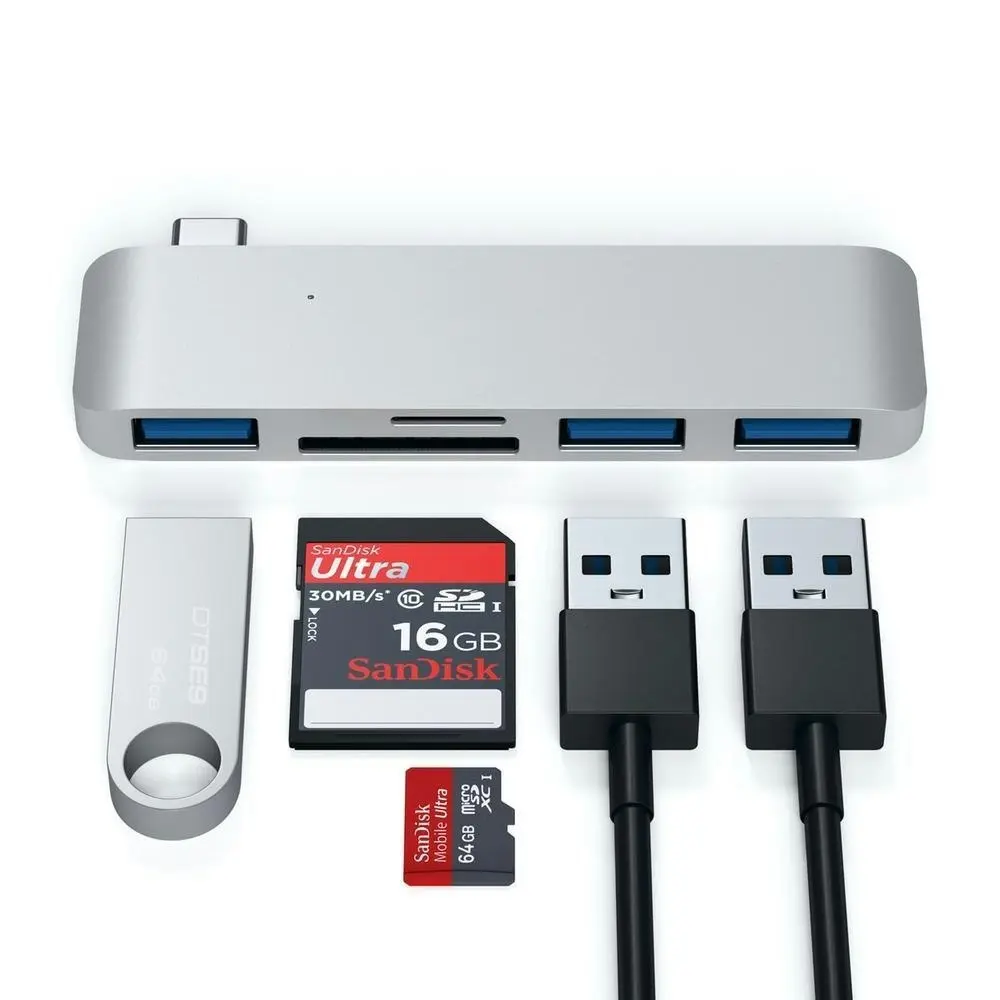 Satechi  3-in-1 USB-C Combo Hub USB-C/USB-A/SD/Micro-SD for Laptop/MacBook SLV