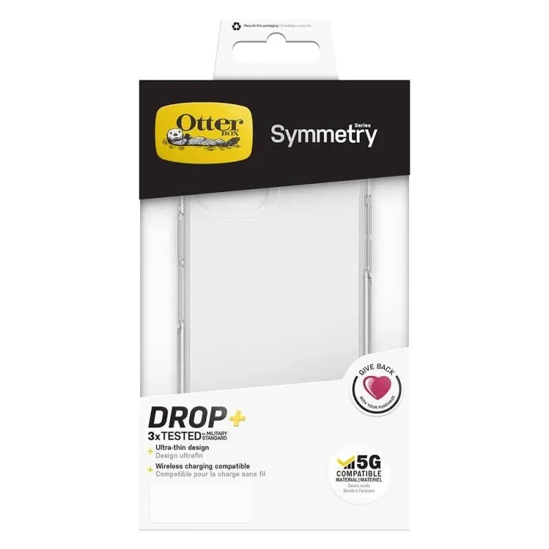 Otterbox Symmetry Case 5.4" Drop Proof Phone Cover for iPhone 12 Mini Clear