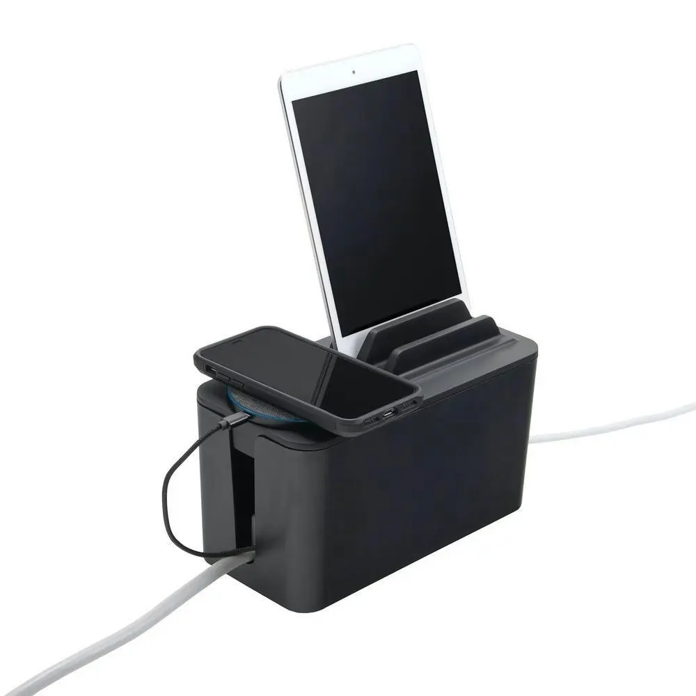 BlueLounge Cablebox 24x15cm Mini Station Cables/Wires/Cords Desk Organiser Black