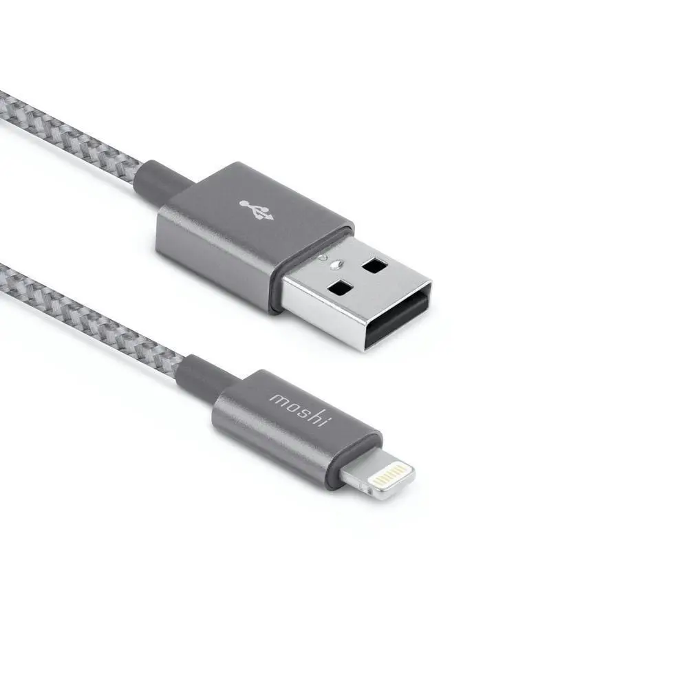 Moshi Integra USB-A to Lightning MFI-Certified Charge/Sync 2M Braided Cable Grey