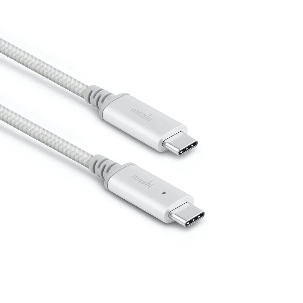 Moshi Integra 2M USB-C Nylon LED Indicator Charging Cable For Phones/MacBook SLV