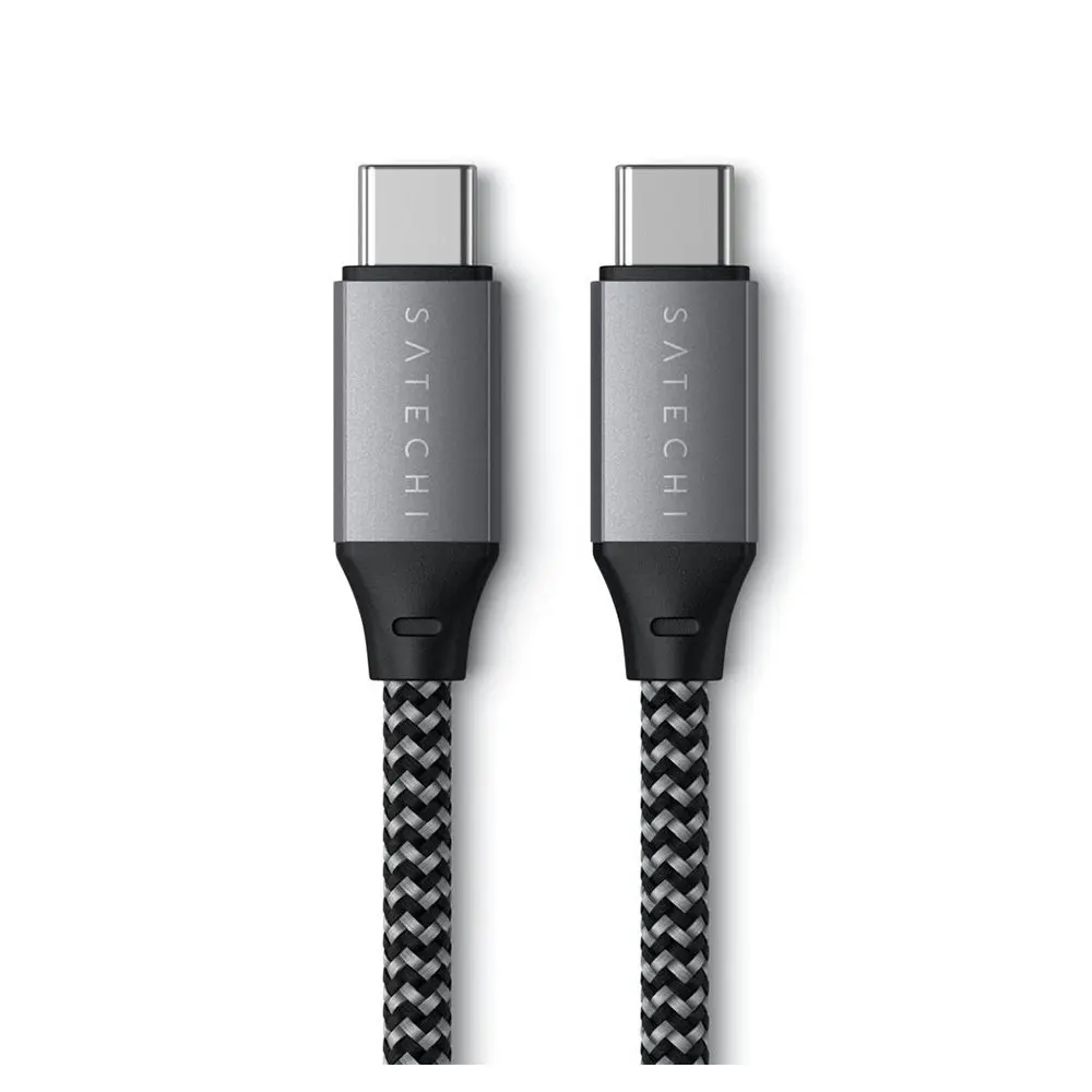 Satechi USB-C to USB-C 25cm Braided Short Charging Cable For Phones/MacBook Grey