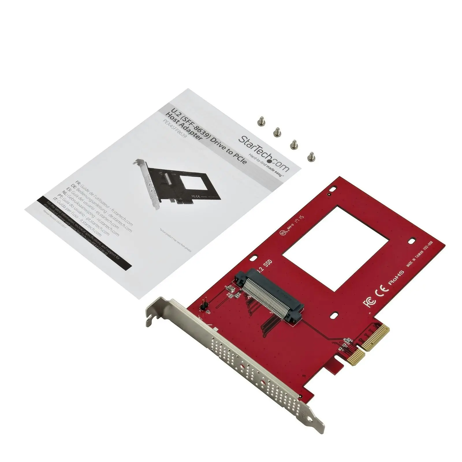 Star Tech Ultra Fast Data Access x4 PCIe 3.0 to U.2 NVMe SSD 2.5in Adapter/Slot