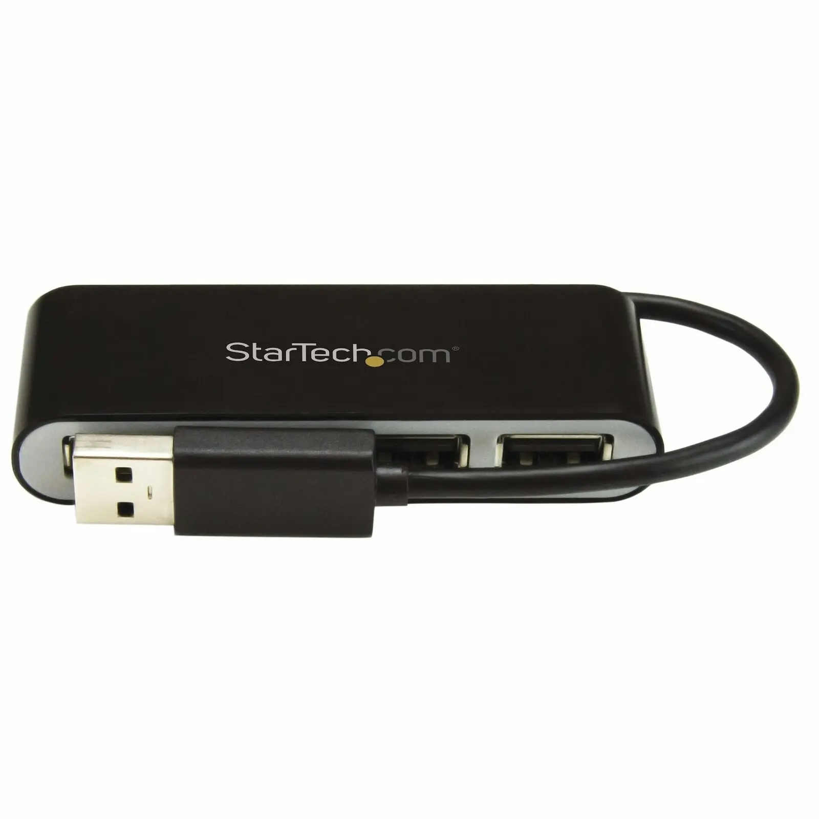 Star Tech 4-Port Portable USB 2.0 Hub w/ Built-in Cable For PC/Laptop BLK & SLV