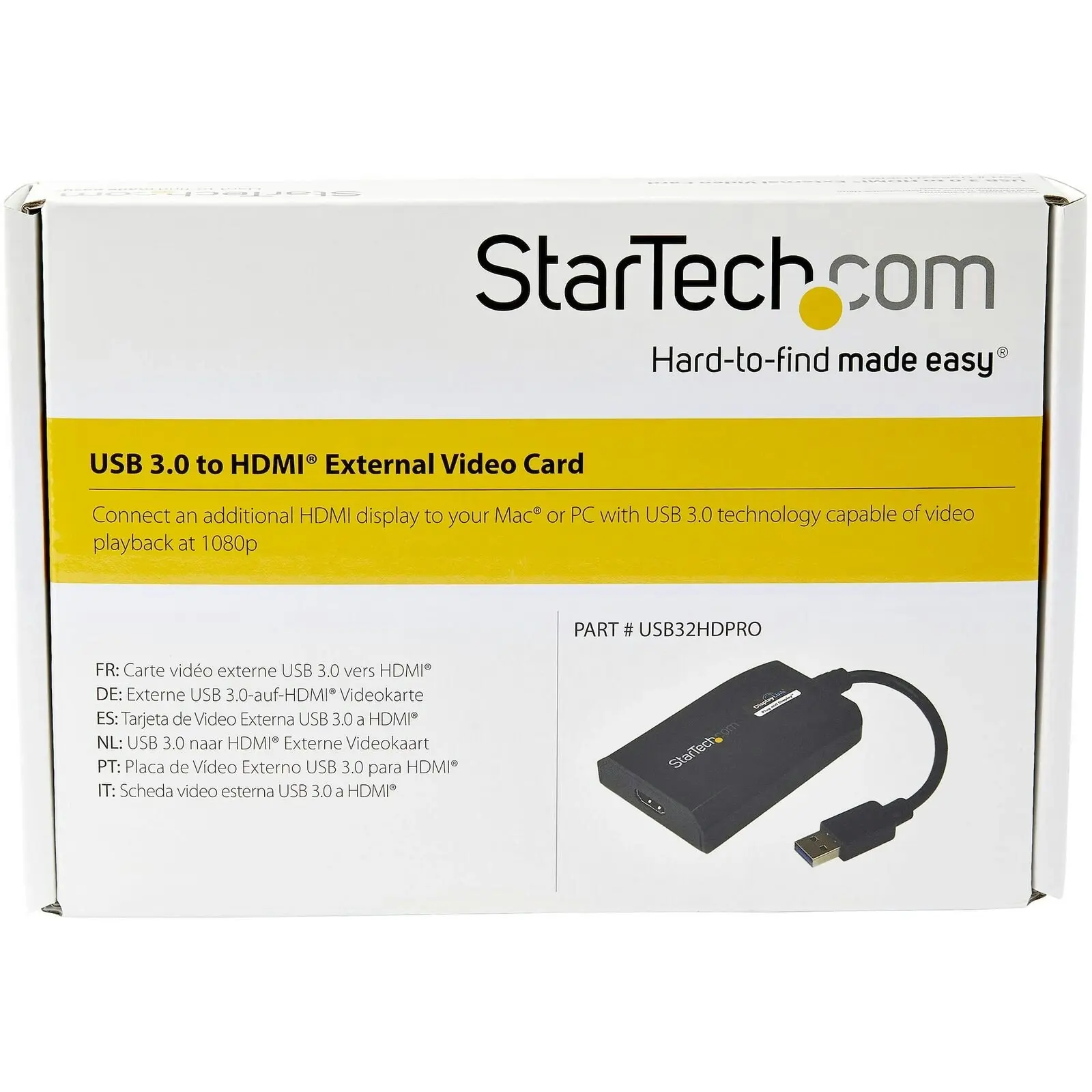 Star Tech BLK USB 3.0 To HDMI Adapter 1080p 5Gbps For Desktop/Laptop/MacBook