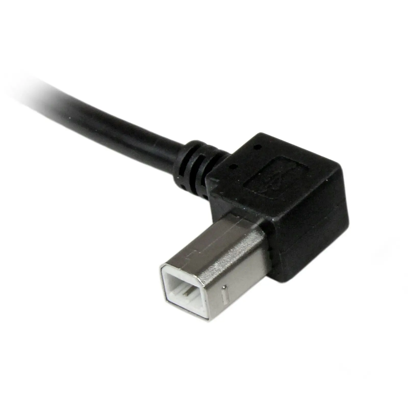 Star Tech 1m USB 2.0 A Straight To Left Angle B Cable - Male To Male 480Mbps BLK