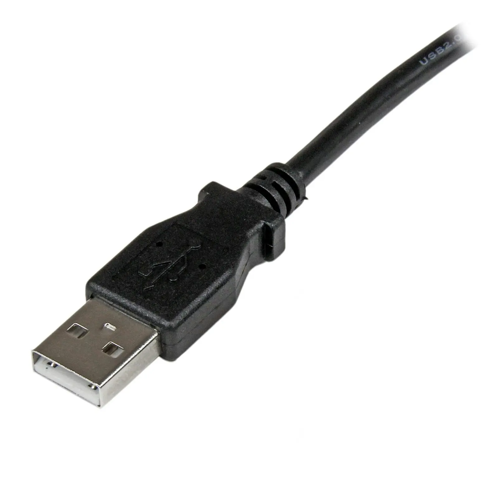 Star Tech 1m USB 2.0 A Straight To Left Angle B Cable - Male To Male 480Mbps BLK