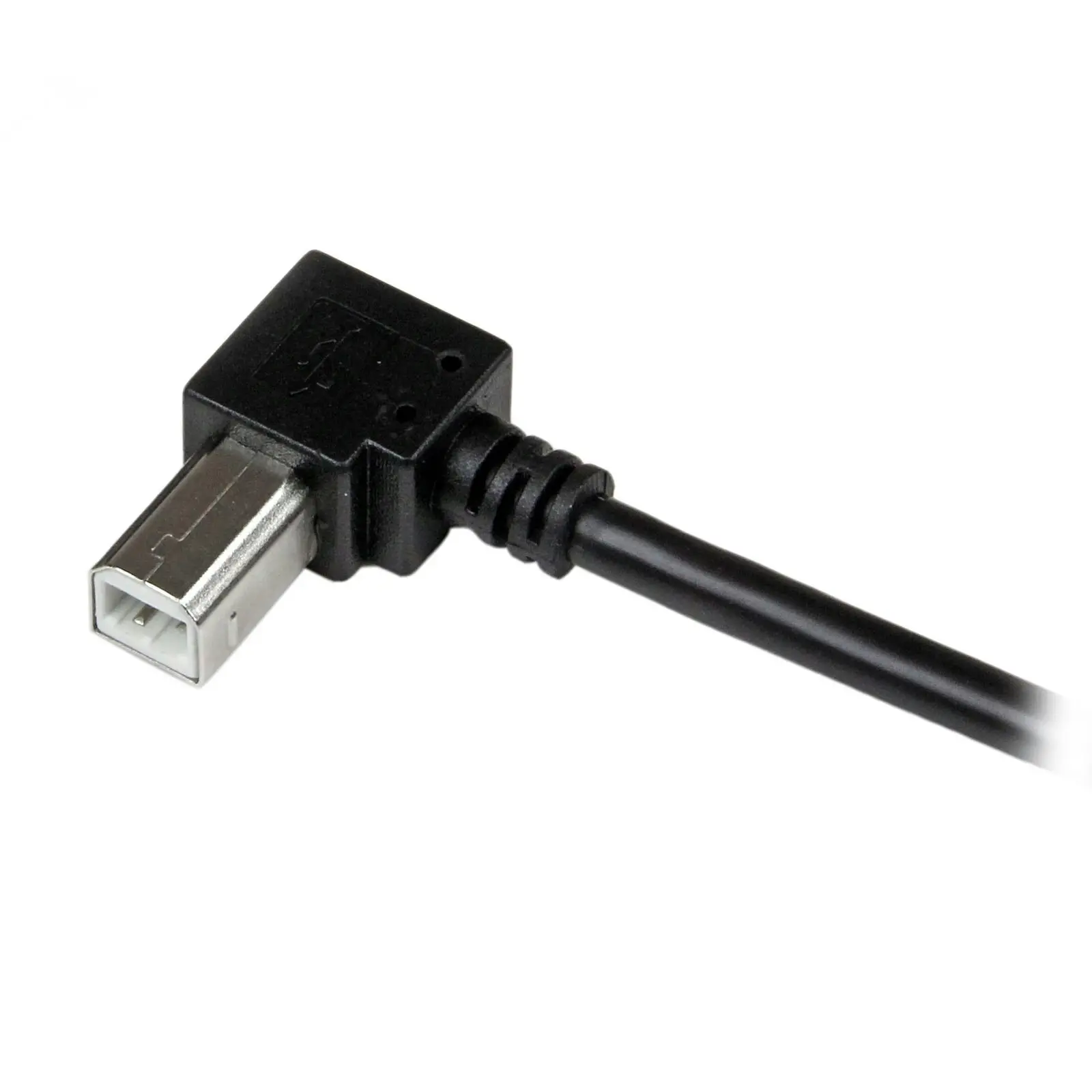 Star Tech 1m USB 2.0 A Straight To Right Angle B Cable Male To Male 480Mbps BLK