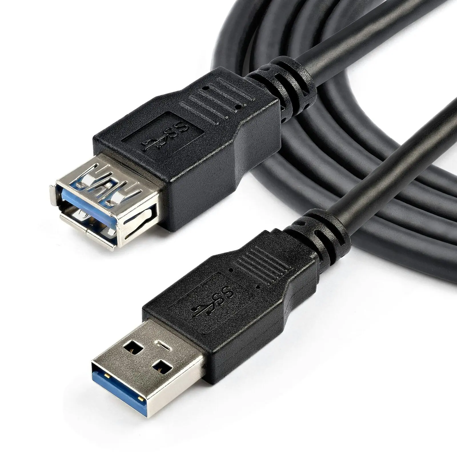 Star Tech 2m SuperSpeed USB 3.0 5Gbps Extension Cable Male To Female Black