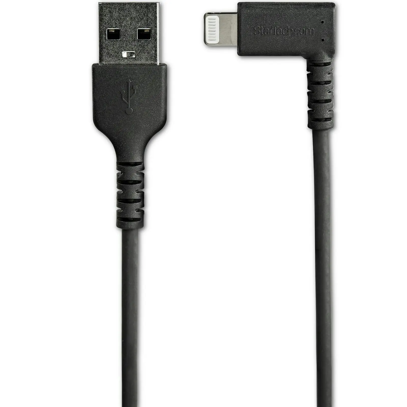 Star Tech 2m USB-A To Lightning MFI-Certified Cable 90° Angled Fiber iPhone BK