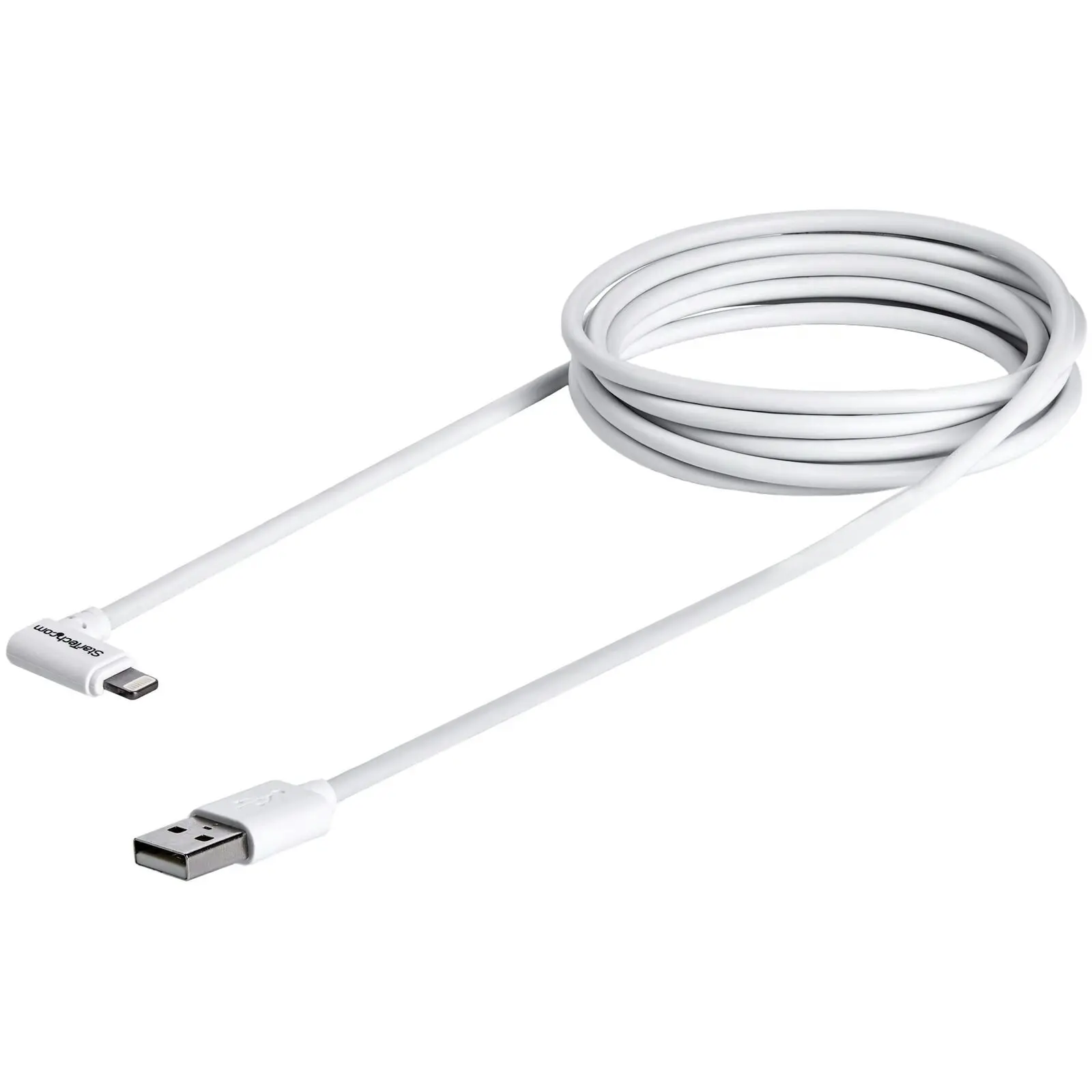 Star Tech 2m USB-A Lightning MFI-Certified Charging Cable Angled for iPhone WH