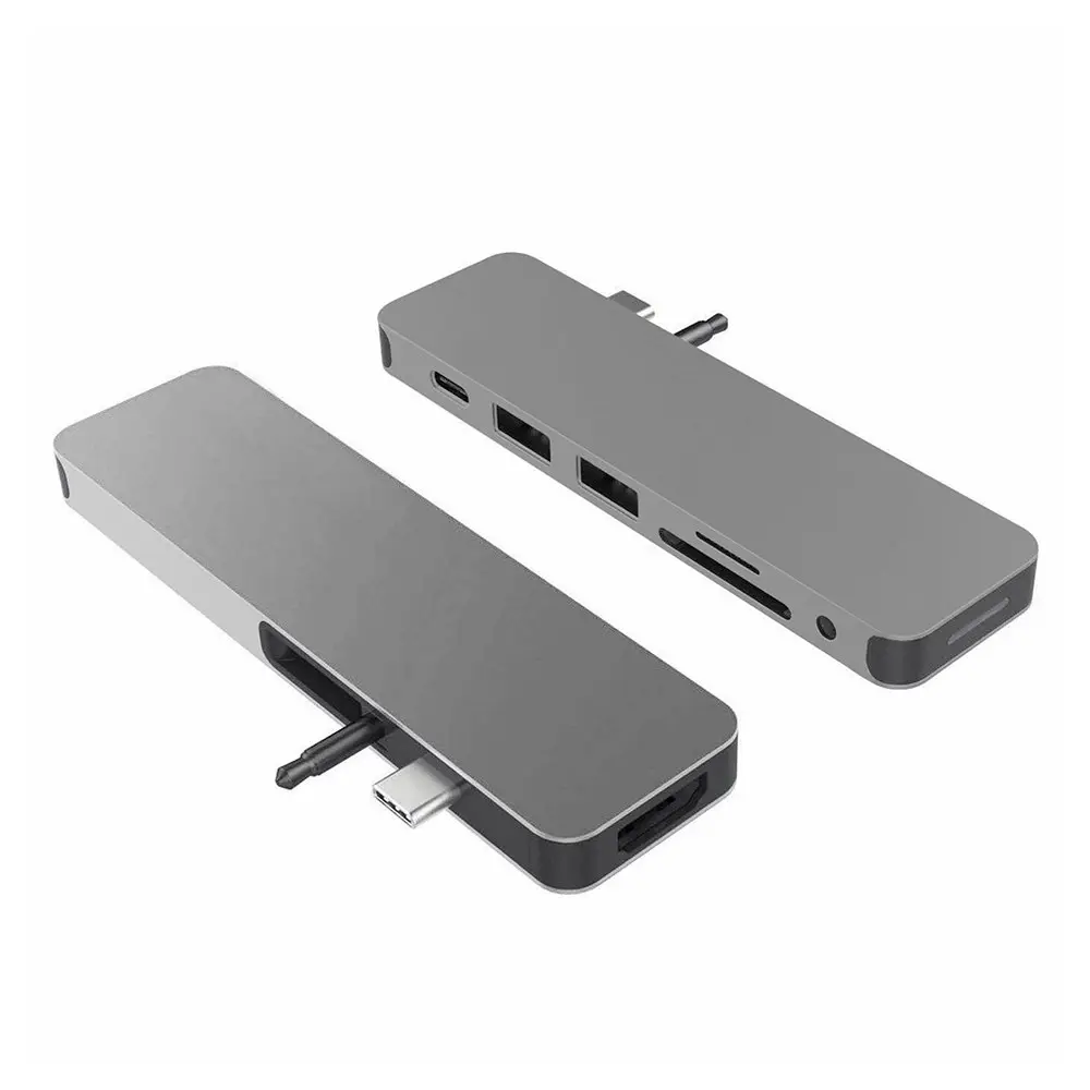 HyperDrive SOLO USB-C to HDMI/USB 3.1/3.5mm Adapter Port Hub for MacBook Grey