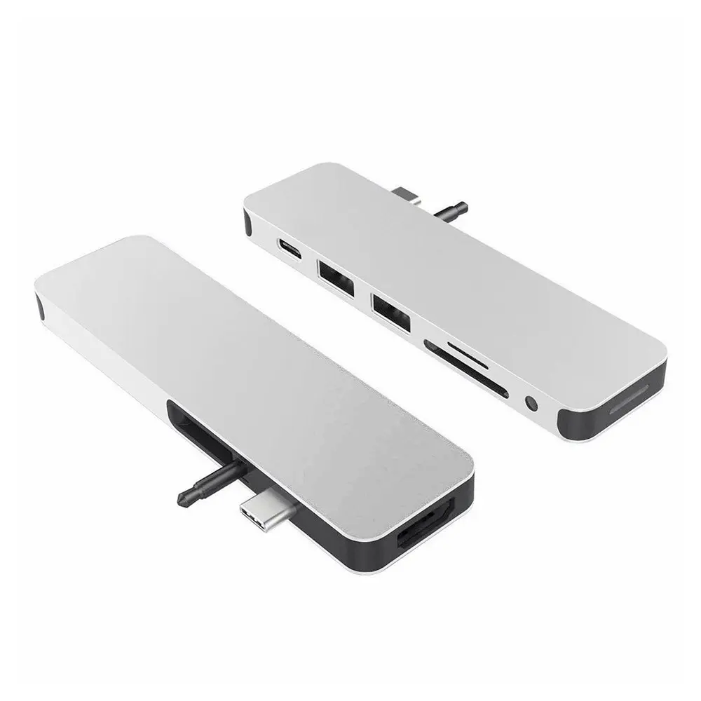 HyperDrive SOLO USB-C to HDMI/USB 3.1/3.5mm Adapter Port Hub for MacBook Silver