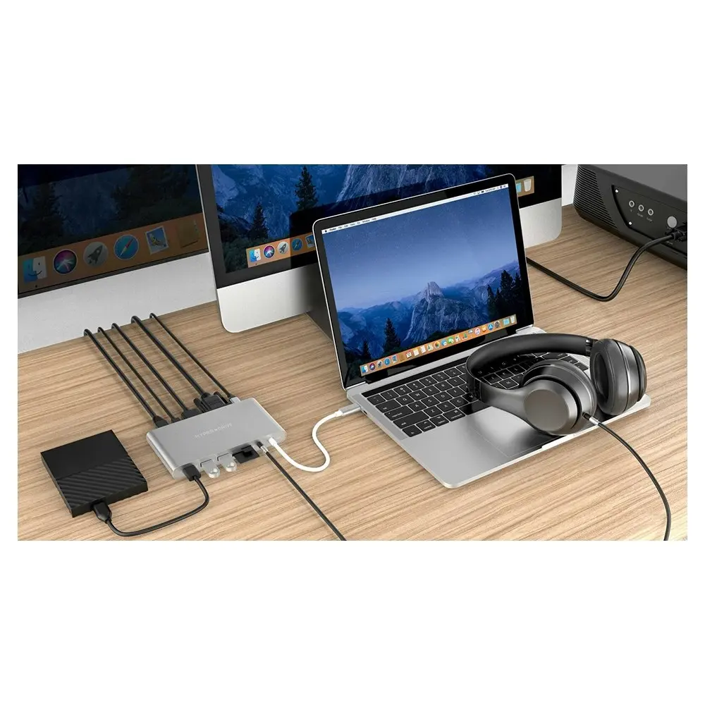 HyperDrive Ultimate 11-in-1 USB-C to HDMI/3.5mm/SD Hub for Mac/PC/Mobile Silver