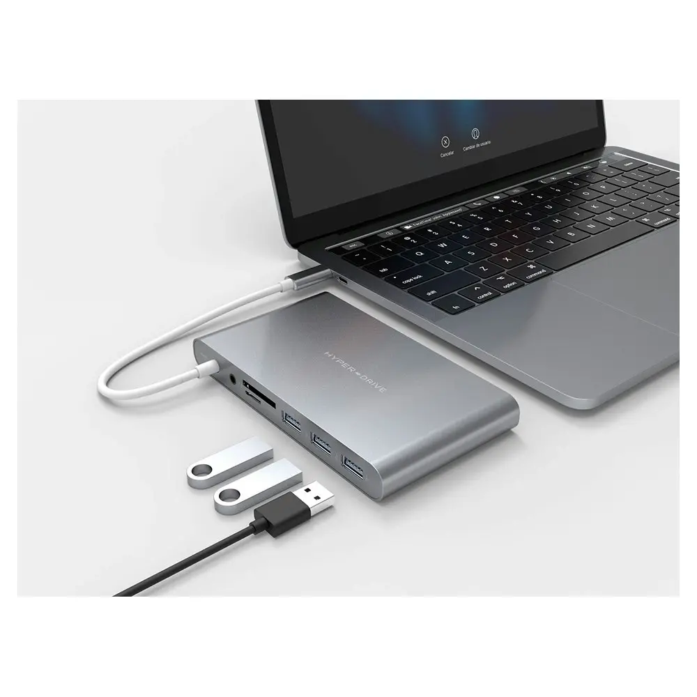 HyperDrive Ultimate 11-in-1 USB-C to HDMI/3.5mm/SD Hub for Mac/PC/Mobile Grey