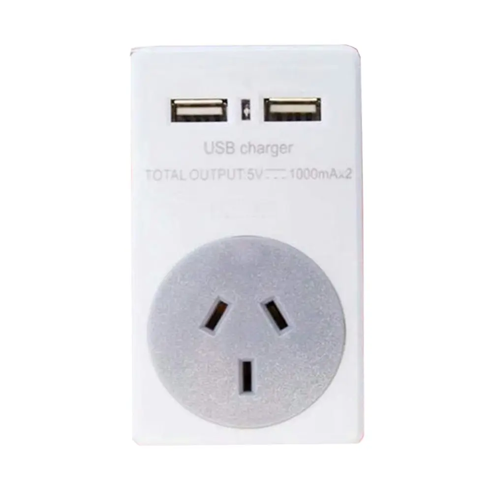 UltraCharge Power Adaptor w/ Dual 1 AMP USB Charging Port Charge Indicator White