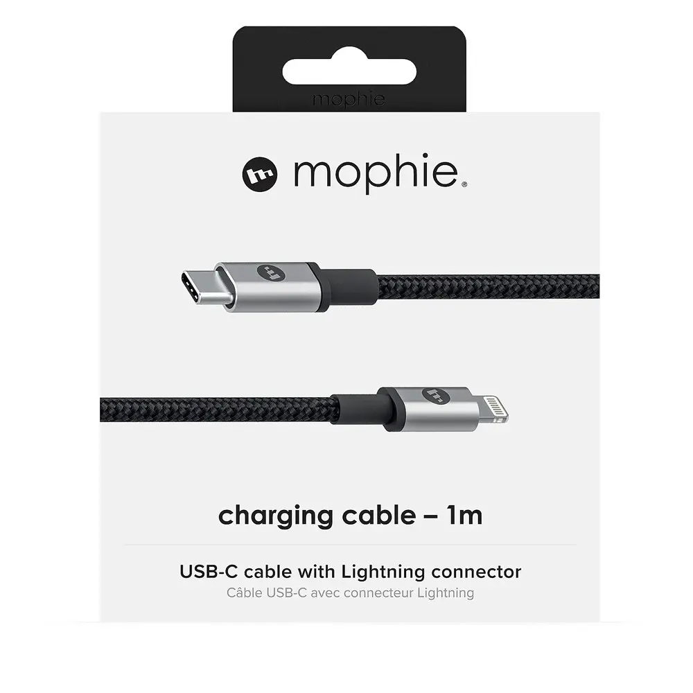 Mophie USB-C to Lightning MFI-Certified Charging Cable 1.8m for iPhone Apple BLK