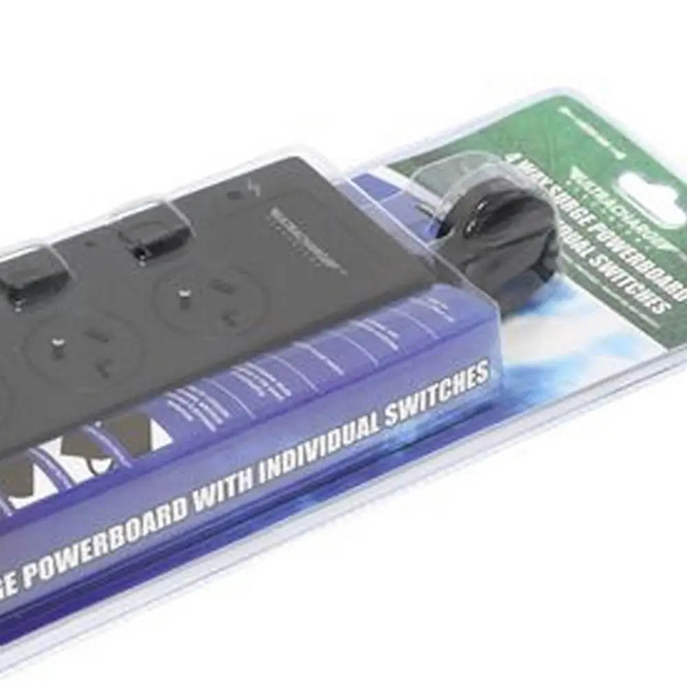 UltraCharge 4-Socket Surge Protection Power Strip Board w/ Individual Switches